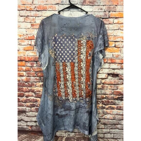 Unity world wear flag lace dress short sleeve women's size XL - Picture 2 of 6